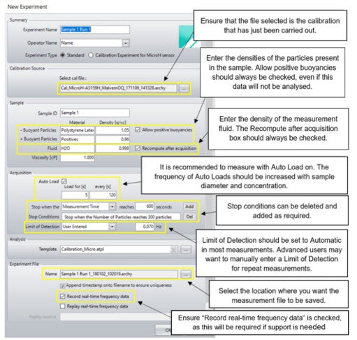 Figure 1: Experiment setup window