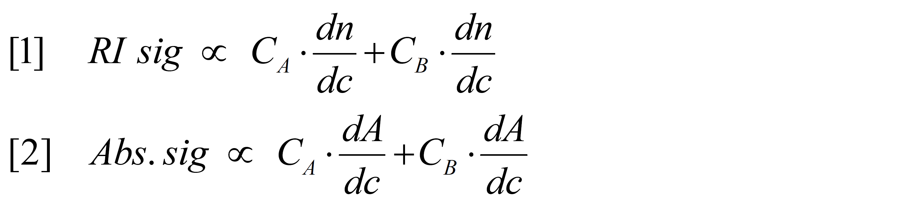 Compositional analysis equations