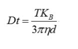 2D Stokes Einstein equation for particle sizing from diffusion coefficient from Brownian motion